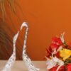 Elegant Handcrafted Silver Swan Figurine Set