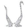 Elegant Handcrafted Silver Swan Figurine Set - Image 2