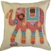 Handcrafted Elephant Embroidered Cushion Cover – 6 Vibrant Colors - Image 3