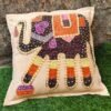 Handcrafted Elephant Embroidered Cushion Cover – 6 Vibrant Colors - Image 7