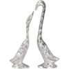 Elegant Handcrafted Silver Swan Figurine Set - Image 4